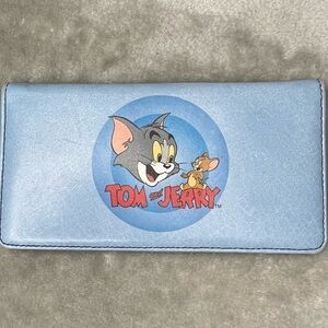 Tom and Jerry Light Blue Wallet Turner Entertainment Credit Cards and Checkbook